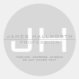 Moderne Mit Monogramm Initialen (oder andere Texte Runder Aufkleber