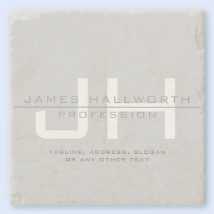 Moderne Mit Monogramm Initialen (oder andere Texte Steinuntersetzer