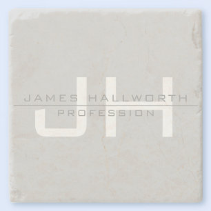 Moderne Mit Monogramm Initialen (oder andere Texte Steinuntersetzer