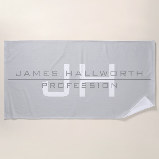 Moderne Mit Monogramm Initialen (oder andere Texte Strandtuch (Vorderseite)