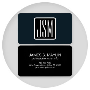 Moderne Mit Monogramm Initialen Schwarz und Weiß