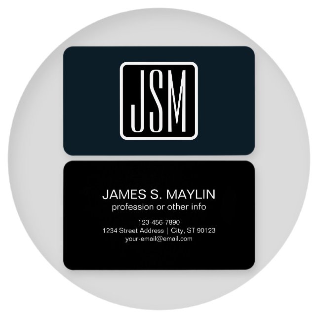 Moderne Mit Monogramm Initialen | Schwarz und Weiß (Von Creator hochgeladen)