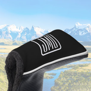 Moderne Mit Monogramm Initialen   Schwarz und Weiß Golf Headcover