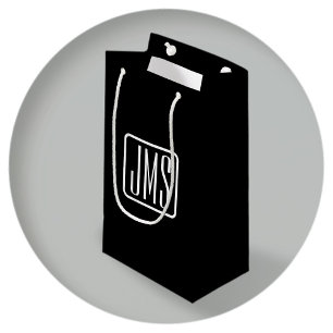 Moderne Mit Monogramm Initialen Schwarz und Weiß Kleine Geschenktüte
