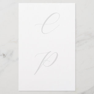 Moderne Mit Monogramm Kalligrafie Schlicht Einfach Briefpapier