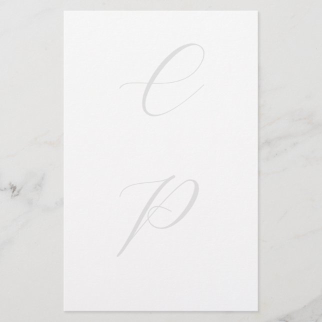 Moderne Mit Monogramm Kalligrafie Schlicht Einfach Briefpapier (Vorderseite)