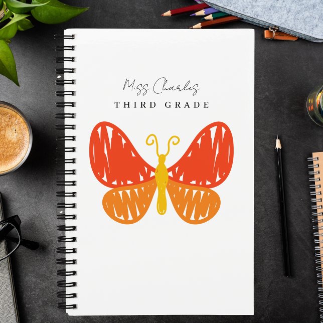 Moderne Mit Monogramm Minimalistische Lehrerbewert Notizbuch (Von Creator hochgeladen)