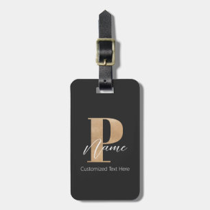 Moderne Mit Monogramm P & Name Personalisiert Gepäckanhänger