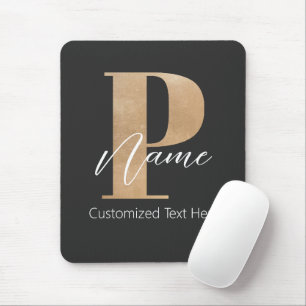 Moderne Mit Monogramm P & Name Personalisiert Mousepad