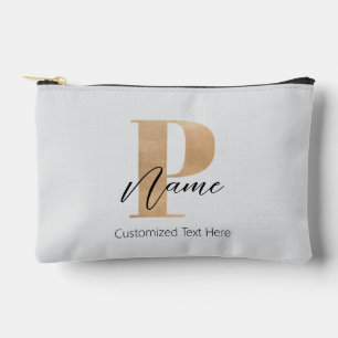 Moderne Mit Monogramm P & Name Personalisiert Zubehörtasche