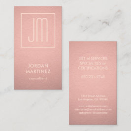 Moderne Mit Monogramm Rose Gold-Imitate zeichnen s Visitenkarte