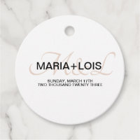 Moderne, Mit Monogramm Schwarz-Pink-Hochzeit