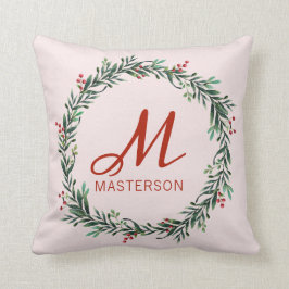 Moderne Mit Monogramm Weihnachtsfeiertage Kissen