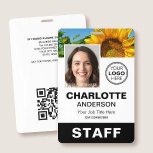 Moderne Mitarbeiter-ID-Foto Geschäft Logo Schwarz Ausweis