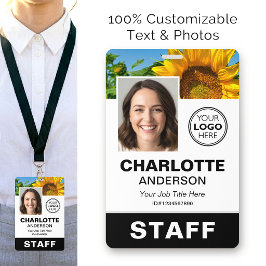 Moderne Mitarbeiter-ID-Foto Geschäft Logo Schwarz  Ausweis