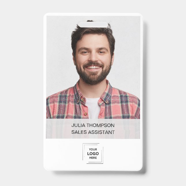 Moderne Mitarbeiterfoto-Unternehmensidentität Ausweis (Vorderseite)