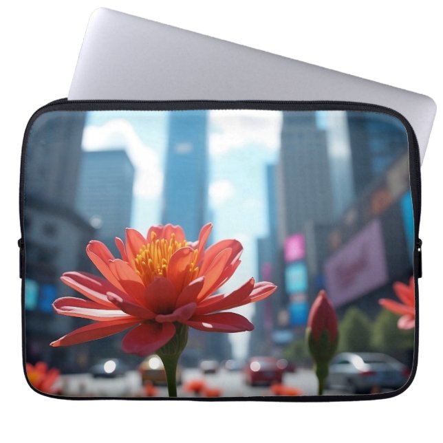 Moderne Mittags-Midtown-Blüte 13' Laptopschutzhülle (Vorderseite)