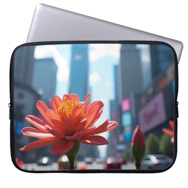 Moderne Mittags-Midtown-Blüte 15' Laptopschutzhülle (Vorderseite)