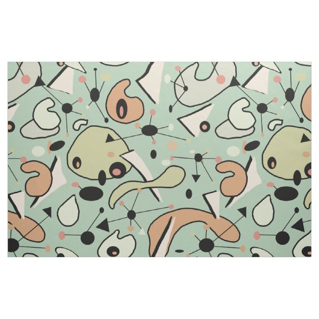 Moderne Mitte der 50er Jahre Atomic & Bio Formen Stoff (Fat Quarter (45,7 x 55,9 cm))