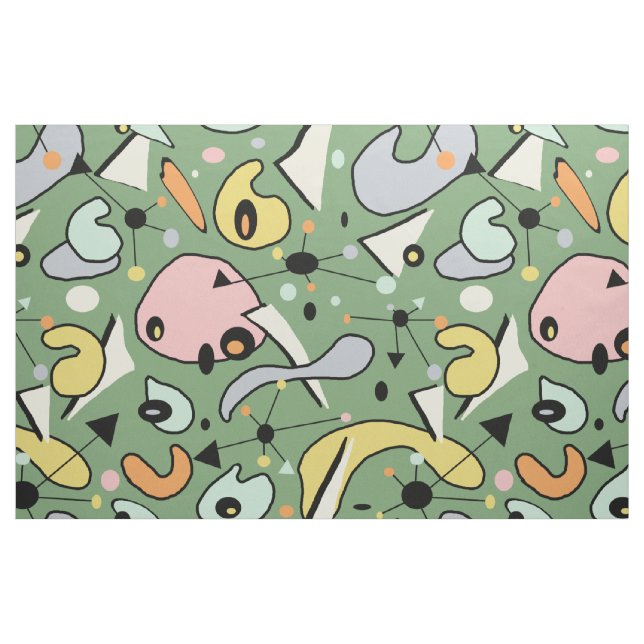 Moderne Mitte der 50er Jahre Atomic & Bio Formen Stoff (Fat Quarter (45,7 x 55,9 cm))