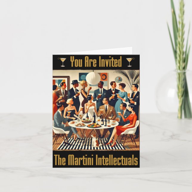 Moderne Mitte des Jahrhunderts Die Martini-Intelle Karte (Vorderseite)