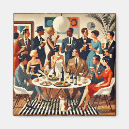 Moderne Mitte des Jahrhunderts Die Martini-Intelle Magnet