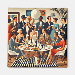 Moderne Mitte des Jahrhunderts Die Martini-Intelle Magnet