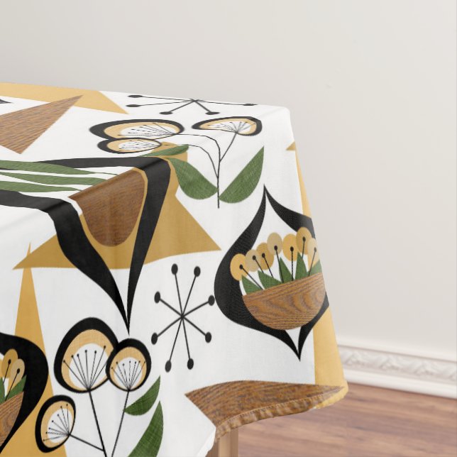 Moderne Mitte des Jahrhunderts | Hauspflanzen | 50 Tischdecke (Beispiel)