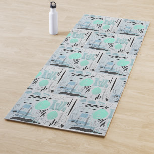 Moderne Mittelalterliche Blumendelle Abstrakte See Yogamatte