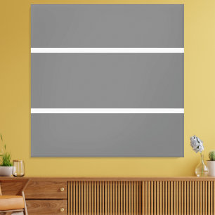 Moderne, mittelgraue, waagerechte Streifen Leinwanddruck