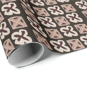Moderne mittelzenturische Blumen Geometric Geschenkpapier