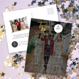 Moderne Mix Typografie 2025 Kalender Foto Neues Ja Feiertagspostkarte