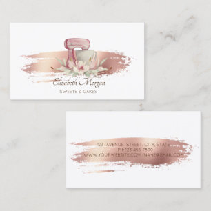 Moderne Mixer Blume Pinsel Stroke Bäckerei Weiß Visitenkarte