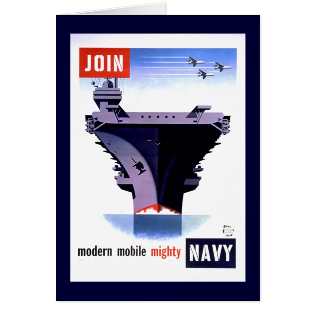 Moderne Mobile Mighty Navy Card (Vorne)