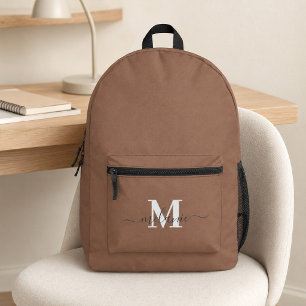 Moderne Mocha-Mousse-Tasche mit individuellem Mono Bedruckter Rucksack