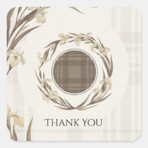 Moderne Mocha Munro Tartan & Iris Hochzeit