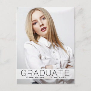 Moderne Mode 1 Foto Graduate Ankündigung Postkarte