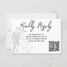 Moderne Mode-Kohlezeichnung Brautpaar-Hochzeit 