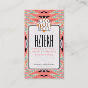 Moderne Mode-Pastelle Aztec Muster Business Card Visitenkarte