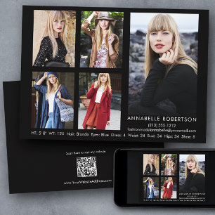 Moderne Modell-Schauspieler QR-Code Zurück 5 Foto  Einladung