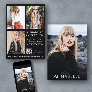 Moderne Modellierung 4 Foto Modell QR Code Comp Ca Einladung