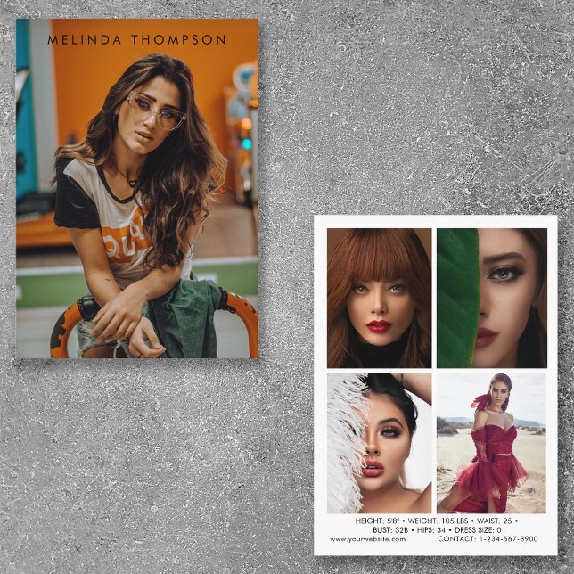 Moderne Modellierung Schauspiel Comp Card 5 Foto w Einladung (Von Creator hochgeladen)