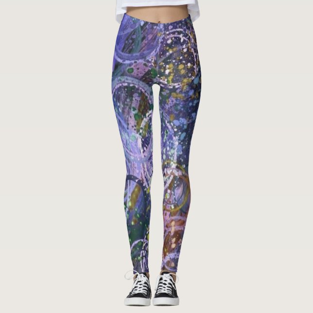 Moderne moderne Abstrakte Kunst Leggings (Vorderseite)