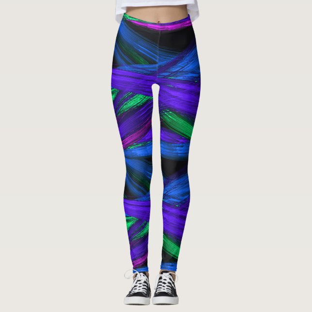 Moderne moderne Abstrakte Kunst Leggings (Vorderseite)