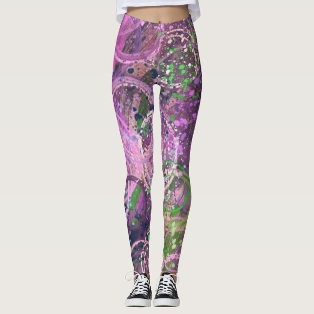 Moderne moderne Abstrakte Kunst Leggings (Vorderseite)