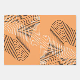 moderne moderne Bogenlinie minimaler abstrakter Geschenkpapier Set