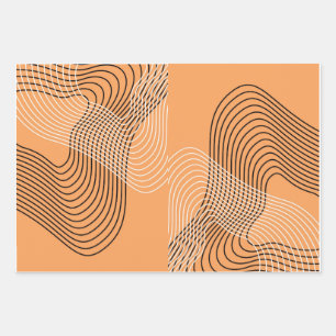 moderne moderne Bogenlinie minimaler abstrakter Geschenkpapier Set