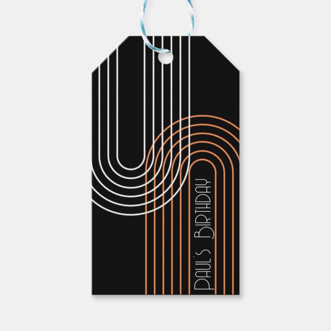 moderne moderne Bogenlinie minimales Geschenk Tag Geschenkanhänger (Vorderseite)