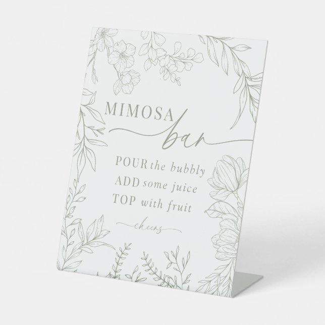 Moderne Moderne Elegante Brautparty Bar Sockelschild (Vorderseite)