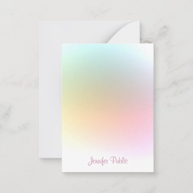 Moderne moderne, farbenfrohe Template Typografie S Mitteilungskarte (Vorderseite)